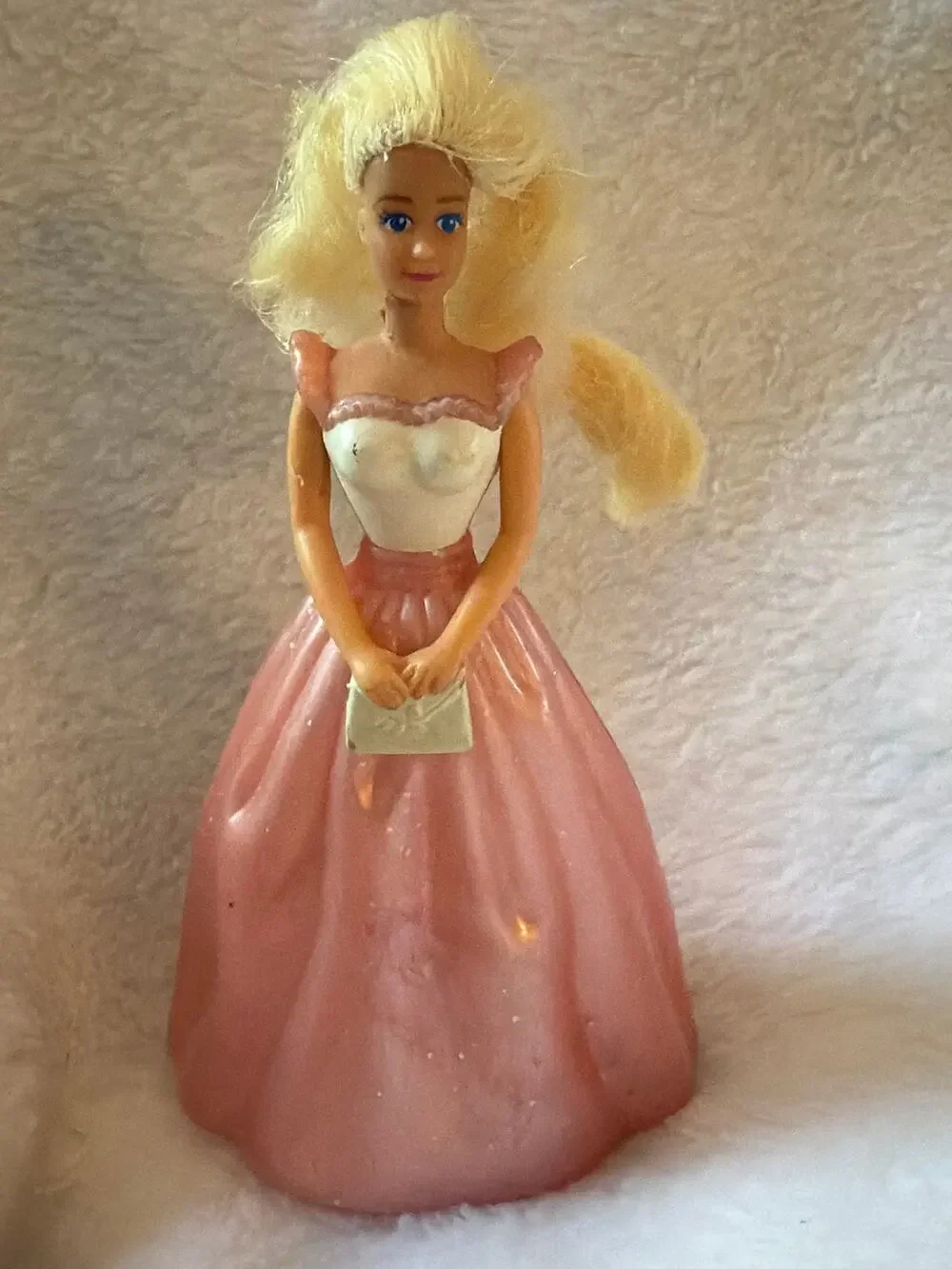Vintage Barbie McDonald's Happy Meal Figure Pink Dress Blonde Doll Mattel 4